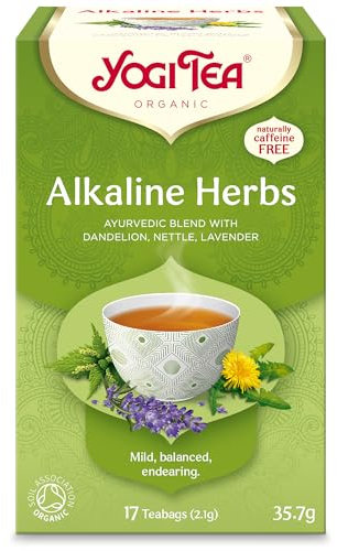 Yogi Tea, Alkaline Herbs, Organic Herbal Tea, Naturally Caffeine Free, Blend of Dandelion, Nettle and Lavender, 17 Tea Bags
