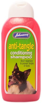 Johnsons Anti Tangle Dog Shampoo 400ml - Conditioner Shampoo for All Breeds - Cleans Revitalises and Helps Prevent Knots
