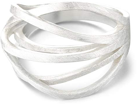 Heideman Ring Damen Arcus aus Edelstahl silber oder gold farben poliert Damenring für Frauen zeitlos und doch verspielt silberfarben poliert Gr.58 hr24800-3-58