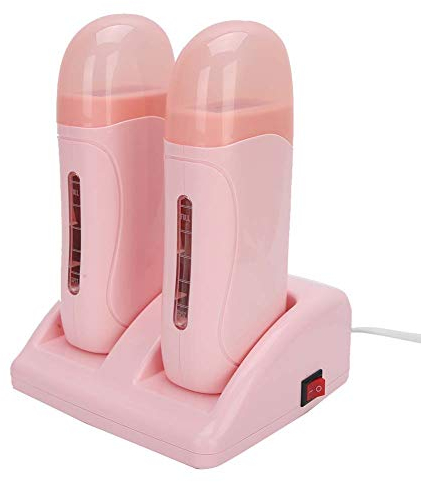 Wax Warmer, Wachserhitzer zum Aufrollen mit Doppelkartuschen, Wachserhitzer zur Haarentfernung - Rosa