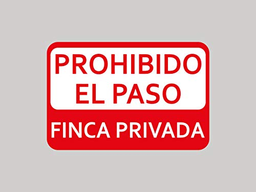Oedim Señal de Prohibido el Paso Finca Privada | 30x20cm | Finca Privada, Coto Privado, Caza Activa | Señaletica en Material Aluminio Blanco Resistente de 3mm | Duradera y Económica