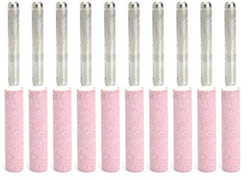 LEXIANG 10 pièces aiguiseur de tronçonneuse Pierres de meulage 4.8mm 3/16 Outil d'affûtage Pierres bavure scie à chaîne Outil de Remplacement de fichier de meule