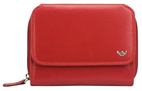 Golden Head Polo RFID Protect Zipped Billfold Coin Wallet Red