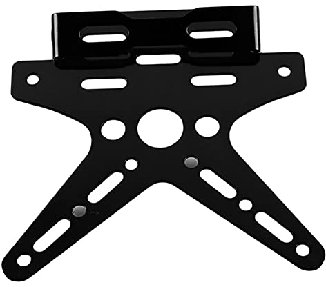 Motorrad Nummer Kennzeichenhalter, Asudaro Motorrad Lizenz Kennzeichen Halter Halterung Einstellbare Nummernschildhalter Universal Aluminiumlegierung Motorrad Rahmen Halter,Schwarz