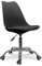 Chaise de Bureau Style Scandinave à roulettes avec Hauteur réglable, Coussin d'assise intégré - Noir