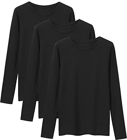 LiKing Camisetas para Mujer Manga Corta Algodón Cuello Redondo Top Casual para Verano,Pack de 1/3 6101