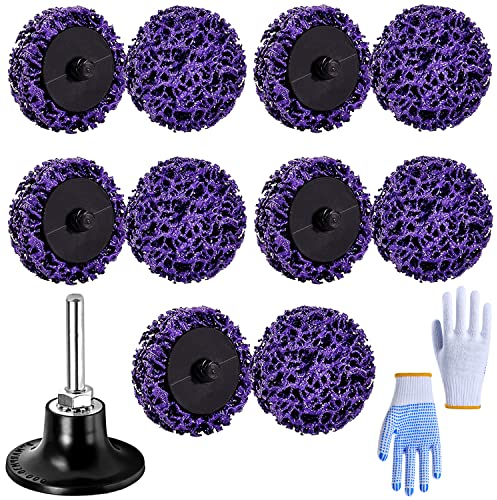 CSD Scheibe Reinigungsscheibe 10 Stück 2 Zoll Rostentferner Schleifscheibe für Winkelschleifer Nylongewebescheibe Lila Clean Strip Disc für Oxidation Reinigen Entfernen(125mm)