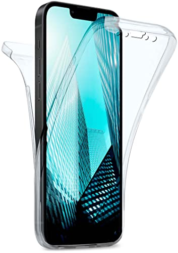 moex Funda Doble Compatible con Apple iPhone 13 Pro MAX Funda de Silicona Transparente con protección Completa de 360 Grados, Funda Protectora Delantera y Trasera, Cristal