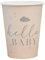 Ginger Ray Hello Baby umweltfreundliche Pappbecher für Babypartys, cremefarben, 8 Stück