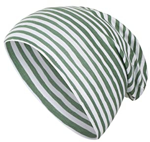 Sterntaler Unisex Baby Slouch-Beanie - Gestreifter Mütze aus Bedrucktem Singlejersey - Grün, 53