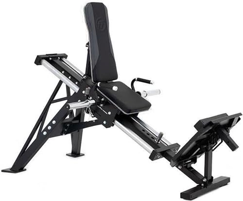 French Fitness Monster Compact Leg Press Sled - Adjustable Footplate, Calf Block, Heavy Duty Frame, 1005 lbs Weight Capacity, Multi-Position Backrest & Seat