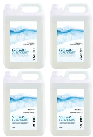 Liquipak Soft Wash Surfactant 4x5L – Professional softwashing detergent additive, formulated for sodium hypochlorite, boosts cleaning power & performance (20 Litres).