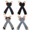 WLLHYF Fingerlose Handschuhe Cosplay Armstulpen 4 Paar Kawaii Schwarz Lange Länge Ellenbogen Warme Beinstulpen Ärmel Gestreift Gothic Outfit Mode Goth Kleidung Herbst Winter Accessoires für Frauen