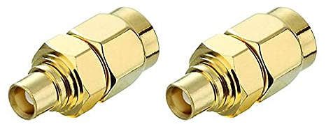 Conecto SMA-MCX-Adapter, Kupplung auf Stecker, Vergoldet, 2er Set - Zum Verbinden von SMA mit MCX-Anschlüssen