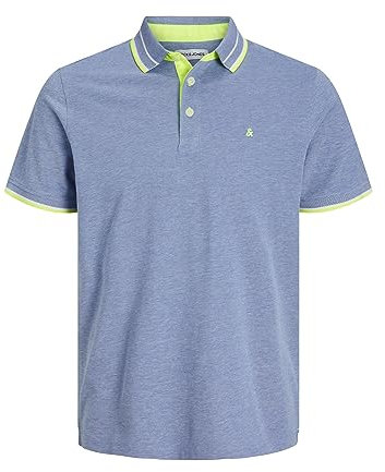 JACK & JONES Mens Paulos Tipped Pique Polo Shirt Bright Cobalt XL