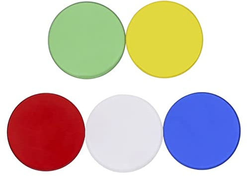 Accessoires pour microscopes de laboratoire 5 Pièces Filtres de Microscope for Accessoires de Microscope Biologique Vert Bleu Jaune Blanc Rouge Verre Optique, 32 35 42 45mm de Diamètre ( Color : Diame