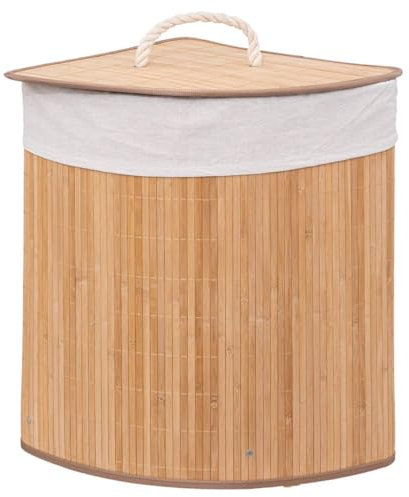Five - Panier à Linge d'angle en Bambou H 50 cm capacité 48 L Naturel