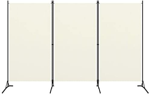 HOMIUSE 260x180 cm Raumteiler Paravent Trennwand Balkon Sichtschutz Paravent Raumteiler Innen Sichtschutz Garten Balkonschutz Seitenmarkise Ausziehbar Stellwand Cremeweiß