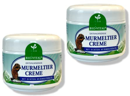 Original Entspannende Murmeltier Creme mit echtem Murmeltieröl - zur Massage von Schultern, Rücken und Gelenken, Made in Germany (Murmeltier Creme 2x 125ml)