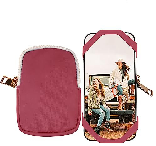 TOOLIN Porta carte per telefono cellulare, porta carte di credito, compatibile con la maggior parte degli smartphone, Rosa., 12X8X3CM, Moderno