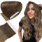 Easyouth Extensions Echthaar Tape Dunkelste Braun Ombre Mittelbraun Aschblond Tape Extensions Echthaar Balayage Remy Echthaar Extensions Tapes 40g 20Pcs #2/6/18