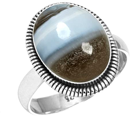 Echter 925 Sterling Silber Handgefertigter Schmuck Ovaler Kristall, Granat, Achat, Tigerauge Natürlicher Edelstein Boho Ring für Frauen