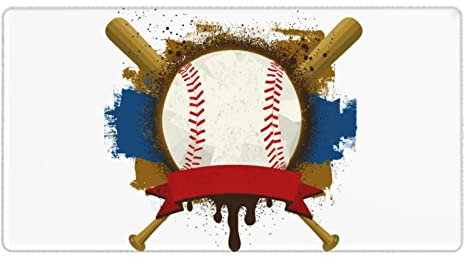 Baseball Large Mouse Pad Gaming Mousepad XXL 15.8×29.5 in Non-Slip Rubber Base Desk Mats on Top of Desks Mouse Pads for Wireless Mouse Computer Desks Accessories