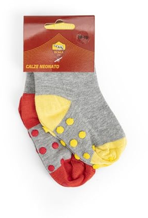 AS Roma Set 2 Paia Calzini, Grigi-Giallo e Rossi, 18-19