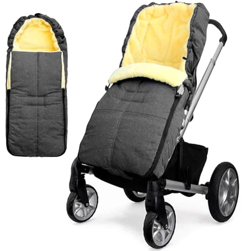 auvstar Universal Fußsack Kinderwagen und Buggy,Winter Thermo Baby Fußsack,Fußsack Babyschale,Weicher Babyfußsack Kinderwagen,Winddicht Winterfußsack Baby Winter Fußsack(Grau)