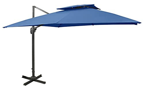 Homgoday Sombrilla con Ventilación, Sombrilla de Playa Balcón Jardín Mercado Terraza Protección UV para Jardín Terraza 300x300cm Azul, azul claro, 300 x 300 cm