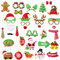 GEBETTER 32Pcs Photocall Navidad, Fotocall Navideño, Fotocol Fotomaton Foto Prop, Gafas Diadema Gorro Corbatas Papá Noel Árbol Navidad Muñeco Nieve Bola Campana, Decoracion Adorno Fiestas