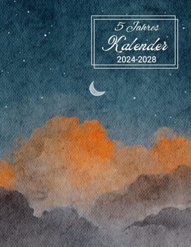 5 Jahres Kalender 2024-2028: Monatsplaner Kalender 2024-2028-60 Monate von Januar 2024 bis Dezember 2028 | 1 Monat auf 2 Seiten Agenda Organizer A4 | Großer Fünfjahresplaner