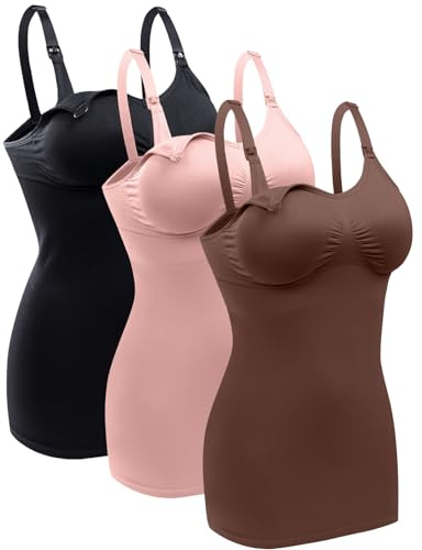 BRLIDO Still-Tanktop für Damen, integrierter BH zum Stillen, Umstands-Mieder, BHS, XX-Large