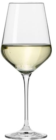 Krosno Großes Weißweinglas | 4 Stück | 390ml | Avantgarde Kollektion | Perfekt für Zuhause, Restaurants, Partys | spülmaschinenfest