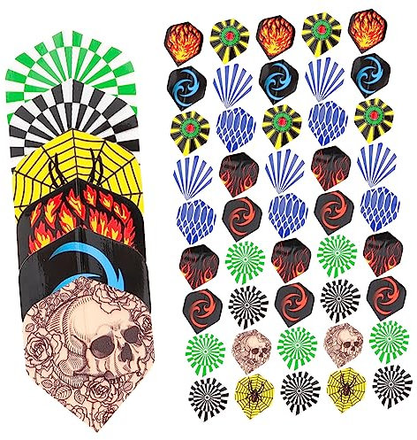 KICHOUSE 77stücke Teiliges Dart Flights Leichtes Faltbares Dart Tail Zubehör Aus Robustem Material Langlebige Tragbare Wings Für Steeldarts Spieler