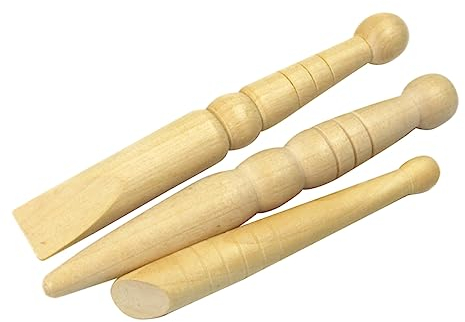 FRCOLOR Lot de 3 rouleaux de massage pour les pieds - de massage profond pour le dos - Rouleau de massage en bois massif - Roulette de défilement - Stylo d'acupuncture en bambou