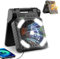 Amailtom Portable Solar Fan with Lamp, Desktop Fan 8000mAh Rechargeable Personal Folding Camping Fan, 4 Speeds and 3 Timers for Outdoor Travel Fishing Power Outage