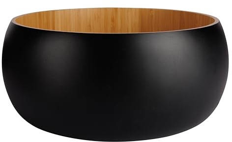 Cosy & Trendy Black&Wood Salatschüssel aus Bambus, 30,5 x 12 cm