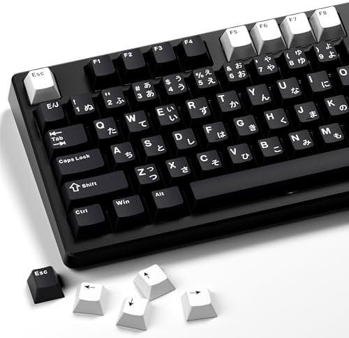 XVX Black Japanese Keycaps, Double Shot PBT Keycap Set, 146 Keys Cherry Profile WOB Keycaps Fit for Cherry Gateron MX Switches Mechanical Gaming Keyboard