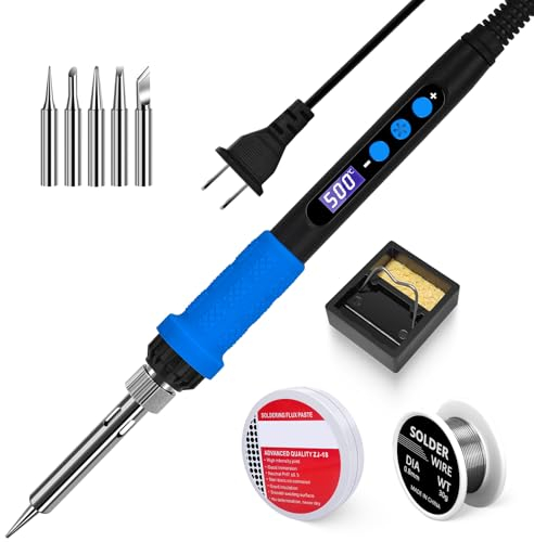 90W Soldering iron 909A Blue with Flux, Cleaning Sponge