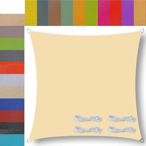 Ufamiluk sonnensegel 1x10m Rechteck Segeltuch wasserdicht sonnensegel nach maß Balkon Regenschutz 95% UV Schutz Windschutz Überdachung Plane für Garten Terrasse Outdoor Beige