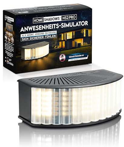 Home Shadows Anwesenheitssimulator HS2Pro - Einbrecher Abschreckung und Einbruchschutz durch Licht und Schatten, Schwarz