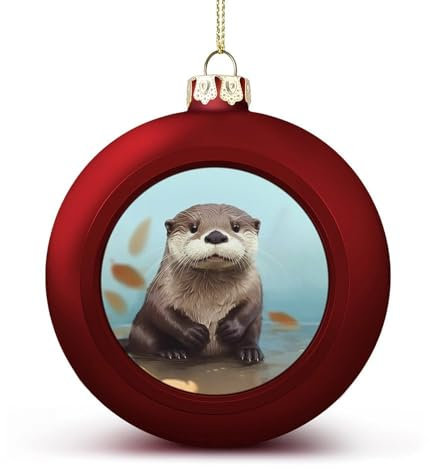 Weihnachtsbaumschmuck, niedlicher Otter-Weihnachtskugel-Dekorationsset, Weihnachtsbaumschmuck für Urlaubsdekoration
