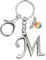 Schlüsselanhänger, Metall Schutzengel Schlüsselanhänger with A-Z Buchstaben,Geschenk Schutzengel Glücksbringer - Süßer Engel mit Herz als Geschenkidee für Freundin (M)