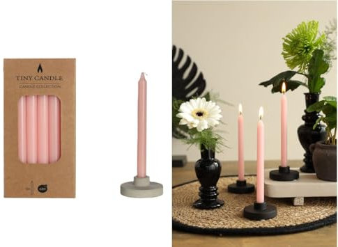 NaDeco Baumkerzen, Set mit 12 STK, Höhe 14cm, Ø 1,2cm, in vielen Farben erhältlich, Brenndauer 2 Std | Wachs-Baumkerzen | Christbaumkerzen | Wachskerzen, Farbe:Pink