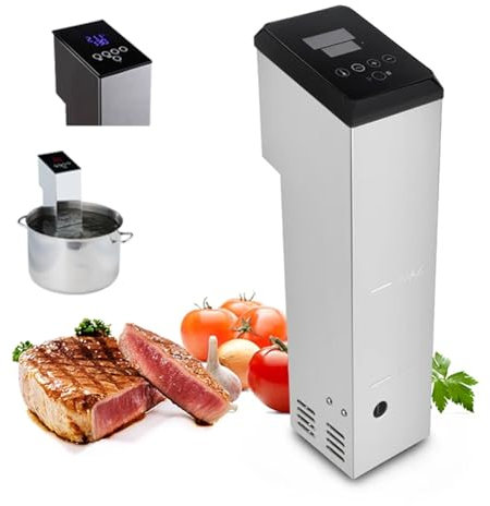 Macchina per Sottovuoto, Temperatura E Timer per Macchina da Cucina da 1550 W, con Circolatore A Immersione Commerciale per Fornello di Precisione in Acciaio Inossidabile A LED, Stick per Sottovuoto