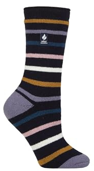 HEAT HOLDERS SOCKSHOP Ladies 1.6 TOG Lite Patterned and Striped Socks Pack of 1