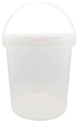 AC - Cubo Transparente de Plástico con Tapa y asa - Apto para Uso alimentario - Fabricado en España - 15 litros