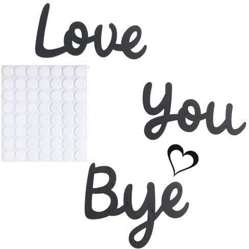 JISRKP Love You Bye Sign, Wooden Modern Minimalist Door Sign, Natural Wood, Express Love, Durable, Perfectly Sized, Easy Installation, Daily Dose of Positivity