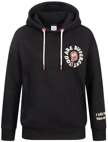 Sublevel Hoodie Sweater Kapuzenpullover Übergangs Kapuzen Sweatshirt Backprint mit Motive, Farbe:20J-Dark Grey, Größe:M (38)